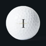 Monogram Gold Graue Script Name Team Sport Golfball<br><div class="desc">Gold Gray Monogram Script Name Modern Golf Balls können Sie einfach mit Ihrem Namen bearbeiten und initialisieren,  indem Sie auf den Button "Personalisieren" klicken. Ändern Sie die Farben des Texts und des Hintergrunds vollständig,  wenn Sie den Link "Diese anpassen" auswählen.</div>