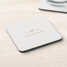 Monogram Gold Gray | Minimalistisch Elegant modern Getränkeuntersetzer