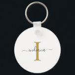 Monogram Gold Gray Script Name Modern Schlüsselanhänger<br><div class="desc">Gold Gray Monogram Script Name Moderner Schlüsselanhänger Sie können einfach mit Ihrem Namen und Initial bearbeiten,  indem Sie auf die Schaltfläche "Personalisieren" klicken. Ändern Sie die Farben des Texts und des Hintergrunds vollständig,  wenn Sie den Link "Diese anpassen" auswählen.</div>