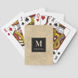 Monogram Gold Imitats Glitzer Geometrische Linien Spielkarten