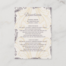 Monogram Gold Lila Vintage Hochzeit Details Karte