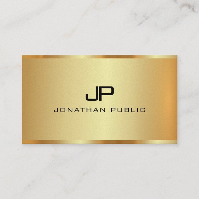 Monogram Gold Look Template Premium Pearl Visitenkarte (Vorderseite)
