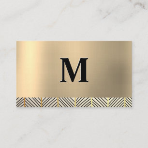 Monogram Gold Metallic Muster Visitenkarte