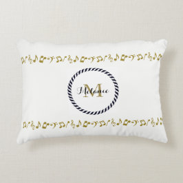 Monogram Gold Musiknoten Dekokissen