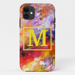 Monogram Gold Red Abstrakt Art Case-Mate iPhone Hülle