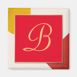Monogram Gold Script B Magnet