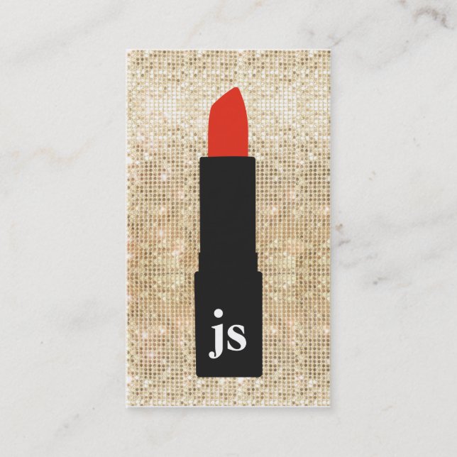 Monogram Gold Sequel Makeup Artist Lipstick Beauty Visitenkarte (Vorderseite)
