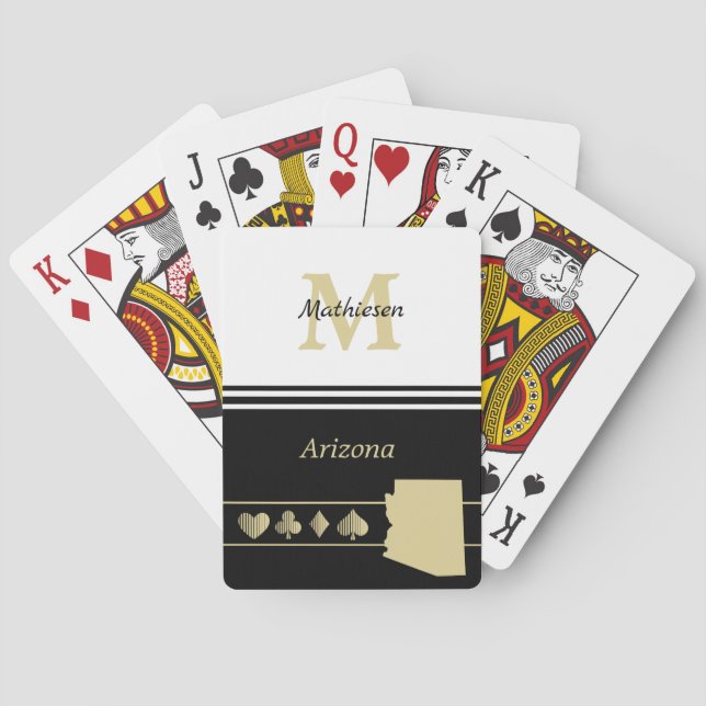 Monogram Gold Silhouette Arizona Spielkarten (Rückseite)
