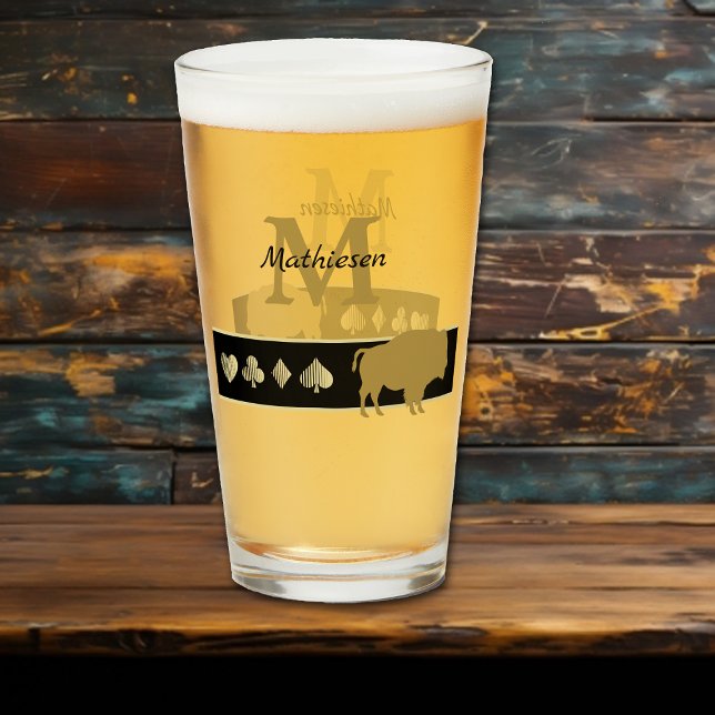 Monogram Gold Silhouette Bison Glas (Von Creator hochgeladen)