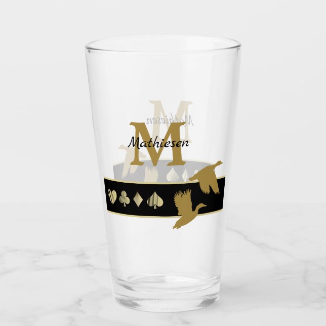 Monogram Gold Silhouette Flying Encks Glas (Vorderseite)