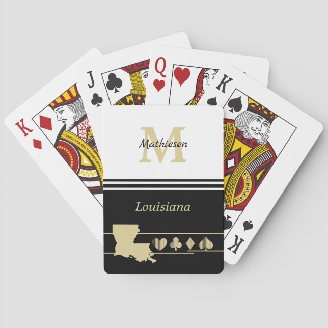 Monogram Gold Silhouette Louisiana Spielkarten (Rückseite)