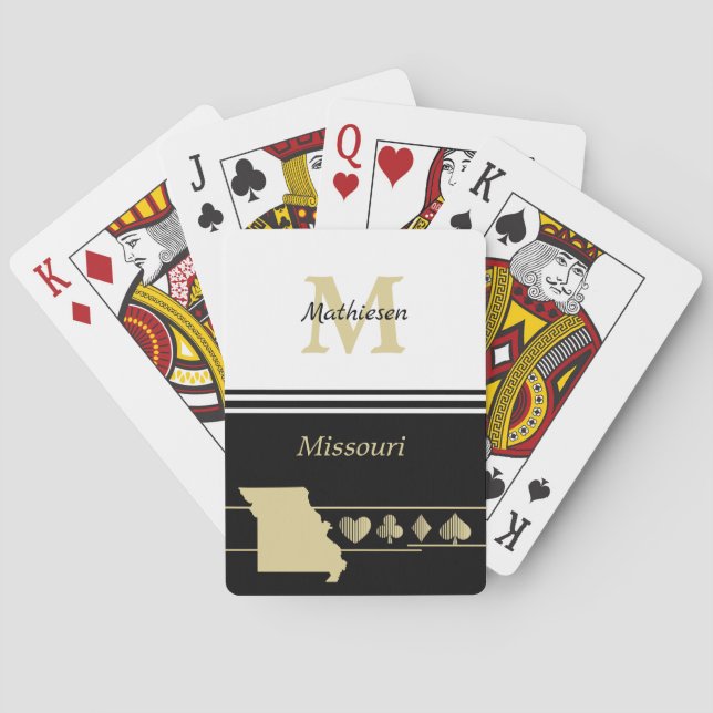 Monogram Gold Silhouette Missouri Spielkarten (Rückseite)