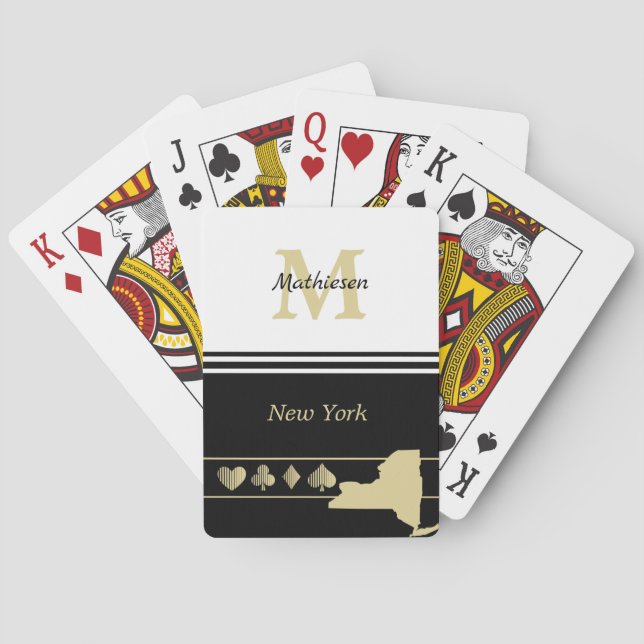 Monogram Gold Silhouette New York Spielkarten (Rückseite)