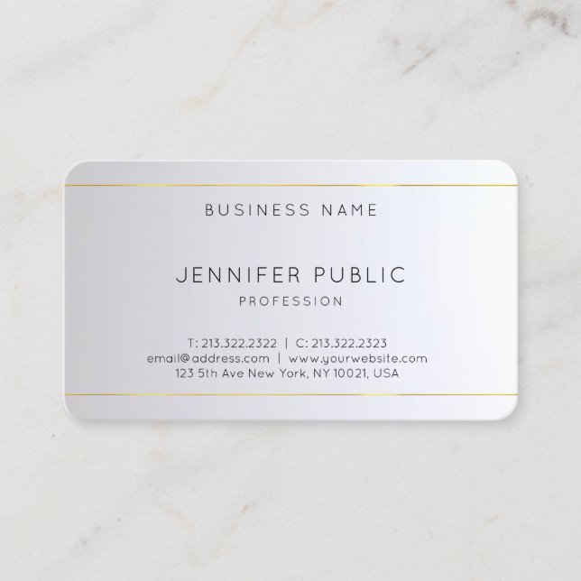 Monogram Gold Silver Rounded Elegant Template Visitenkarte (Vorderseite)