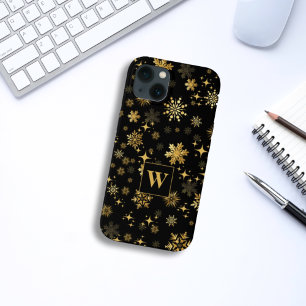 Monogram Gold Snowflakes und Stars Case-Mate iPhone Hülle