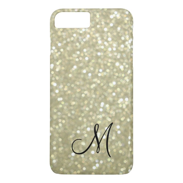 Monogram Gold Sparkle iPhone 7 Plus Fall Case-Mate iPhone Hülle (Rückseite)