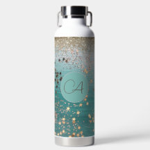 Monogram Gold Stars auf Aquamarinen