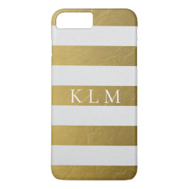 Monogram Gold Stripe Glam Case-Mate iPhone Hülle