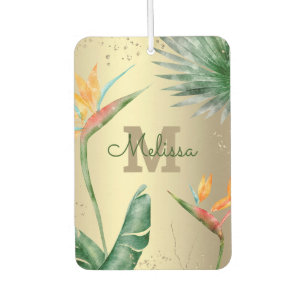 Monogram Gold Tropical Palm Foliage Autolufterfrischer