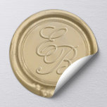 Monogram Gold Wax Umschlag Aufkleber Wedding Stick<br><div class="desc">"Nicht echtes Wachs,  ist ein SCHLICHTER Aufkleber" Monogram Gold Wax Siegel Wedding Stickers.</div>
