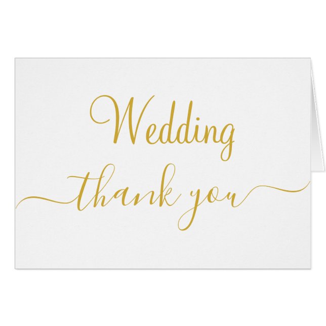 Monogram Gold White Wedding Vielen Dank (Vorderseite (Horizontal))