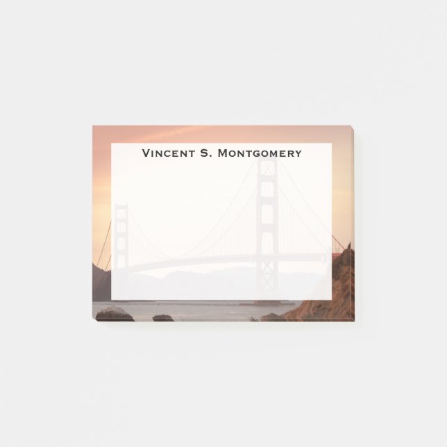 Monogram Golden Gate Bridge, San Francisco Post-it Klebezettel (Vorderseite)