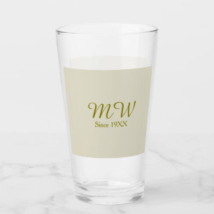Monogram golden seit 19XX Jahr Haferflocken Hochze Glas