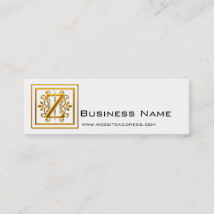 Monogram Golden Z Elegante Visitenkarten Mini Visitenkarte