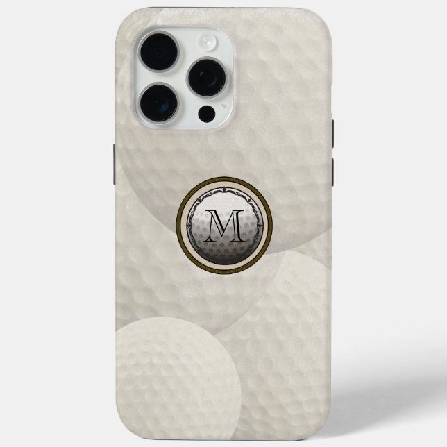 Monogram Golf Ball iPhone 15 Pro Max Hülle (Rückseite)