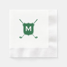 Monogram Golf Club Wappen in Green Napkins