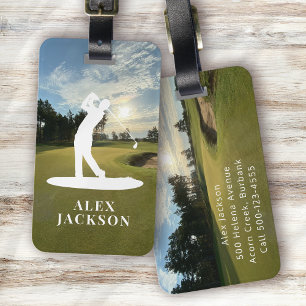 Monogram Golfer hinzufügen Gepäckanhänger