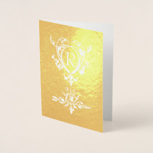 Monogram Gothic Heart and Arrow Motif Foil Card Folienkarte