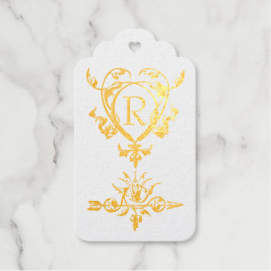Monogram Gothic Heart and Arrow Motif Geschenkanhänger