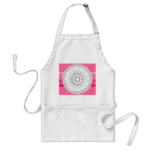 Monogram Grau-Rosa Modernes Medallion-Muster Schürze
