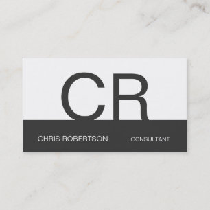 Monogram Graue White Consultant-Visitenkarte Visitenkarte