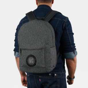 Monogram Graues Leather Bedruckter Rucksack