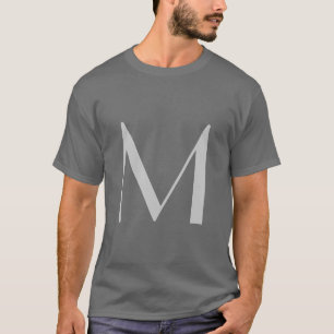 Monogram Gray Black Modern Fügen Sie Ihren Namen z T-Shirt