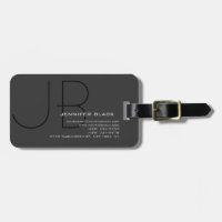 Monogram Gray Black Modern Initial Letters Name