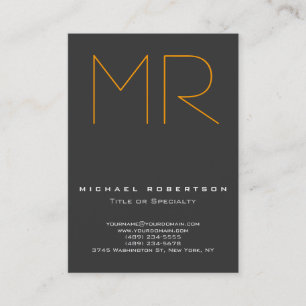 Monogram Gray Chubby Trendy Business Card Visitenkarte