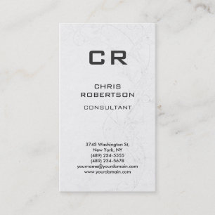 Monogram Gray Damask Muster Business Card Visitenkarte