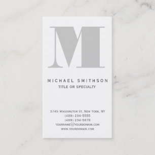 Monogram Gray Modern Simple Business Card Visitenkarte