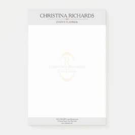 Monogram Gray Modernes Elegantes Business Post-it Klebezettel