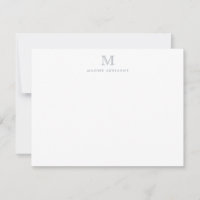 Monogram Gray Silver Simple Classic Elegant