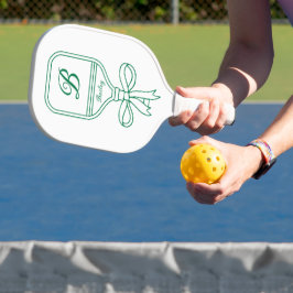 Monogram Green Bow Pickleball Paddle