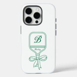 Monogram Green Bow Pickleball Paddle iPhone 16 Pro Hülle