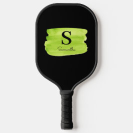 Monogram Green Brush Stroke Pickleball Schläger