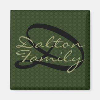 Monogram Green (Family Square Magnet) Magnet