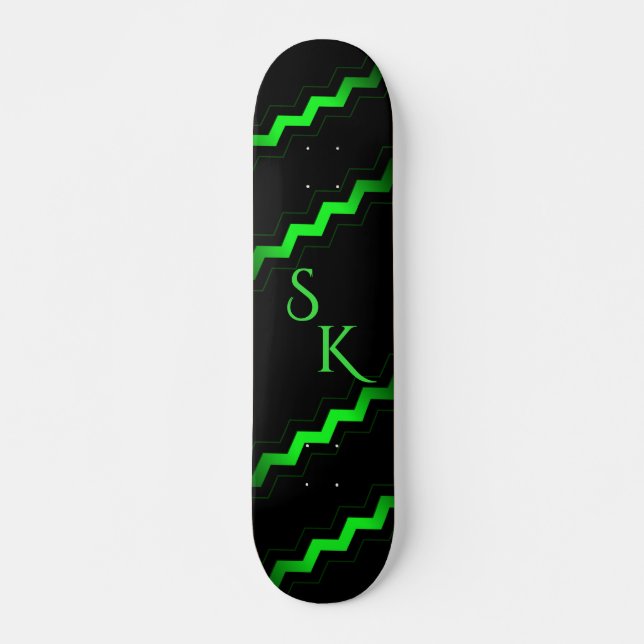 Monogram Green Zag Accent Skateboard (Vorne)