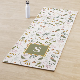 Monogram Greenery Autumn Colors Yogamatte