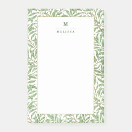 Monogram Greenery Botanical Pattern William Morris Post-it Klebezettel